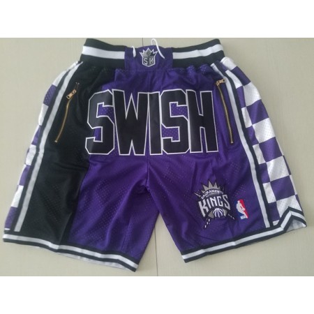 NBA Sacramento Kings Uomo Pantaloncini Tascabili Viola Swingman
